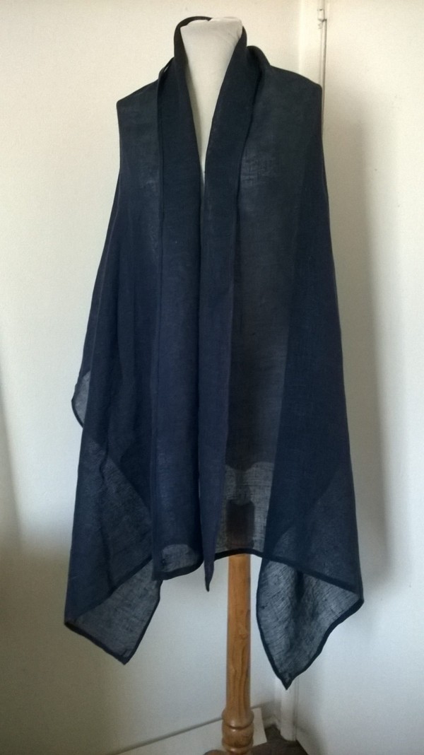 Sheer Elegance Navy Loose Weave Tallit Scarf